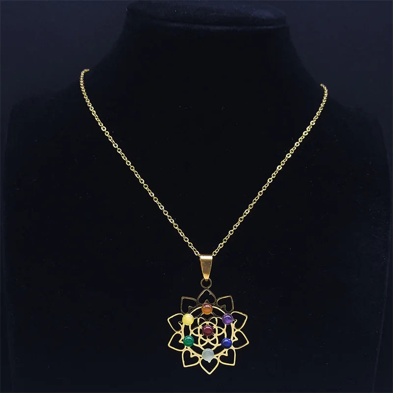 Collier pierre multicolore