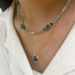 Collier pierre bleu